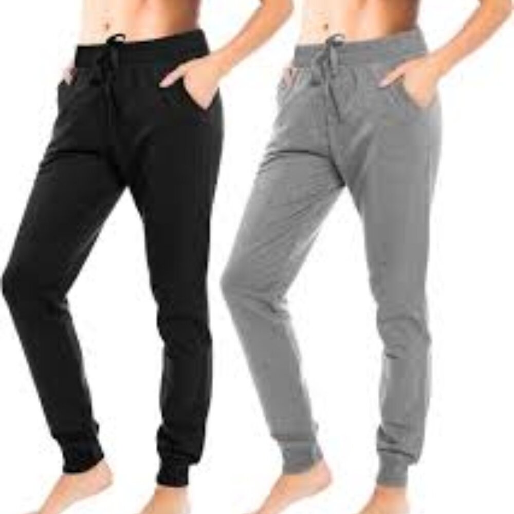 Sexy Basics Women's Drawstring Joggers | Knit Cotton Sweat Pants